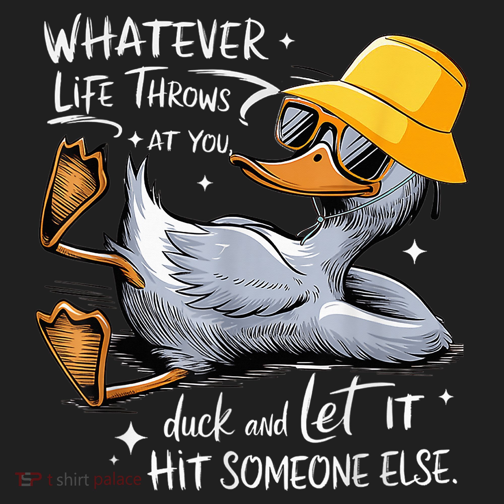 Duck With Hat Quote Graphics Whatever Life Throws At You Duck And Let It Hit Someone Else Beanie