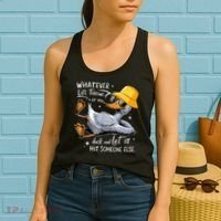 Duck With Hat Quote Graphics Whatever Life Throws At You Duck And Let It Hit Someone Else Women's Tank Top thumb 2