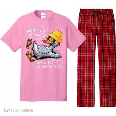 Duck With Hat Quote Graphics Whatever Life Throws At You Duck And Let It Hit Someone Else Pajama Set