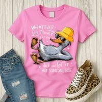 Duck With Hat Quote Graphics Whatever Life Throws At You Duck And Let It Hit Someone Else Women's T-Shirt thumb 3