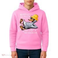 Duck With Hat Quote Graphics Whatever Life Throws At You Duck And Let It Hit Someone Else Kids Hoodie thumb 4