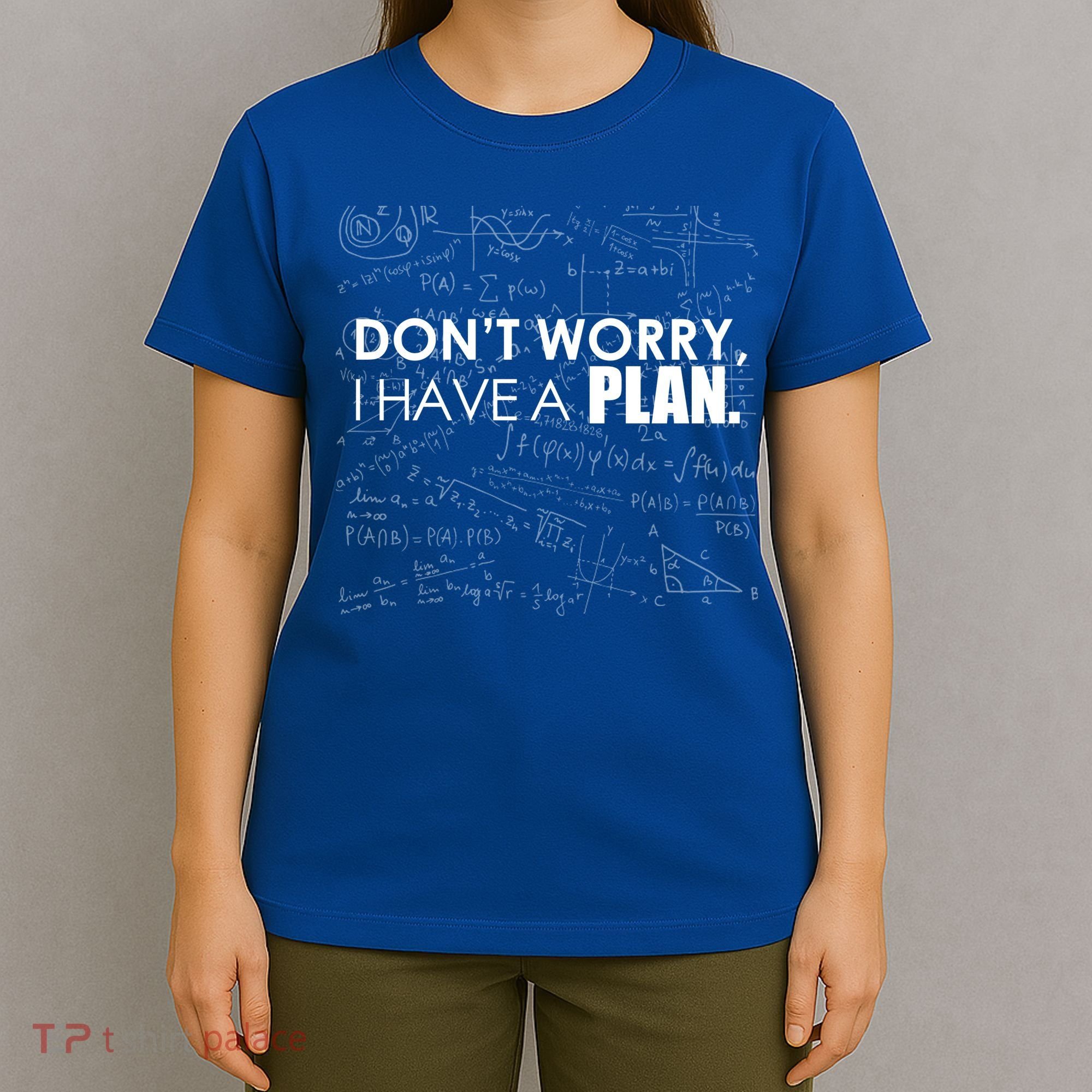 Don't Worry I Have A Plan Funny Math Joke Sarcasm T-Shirt