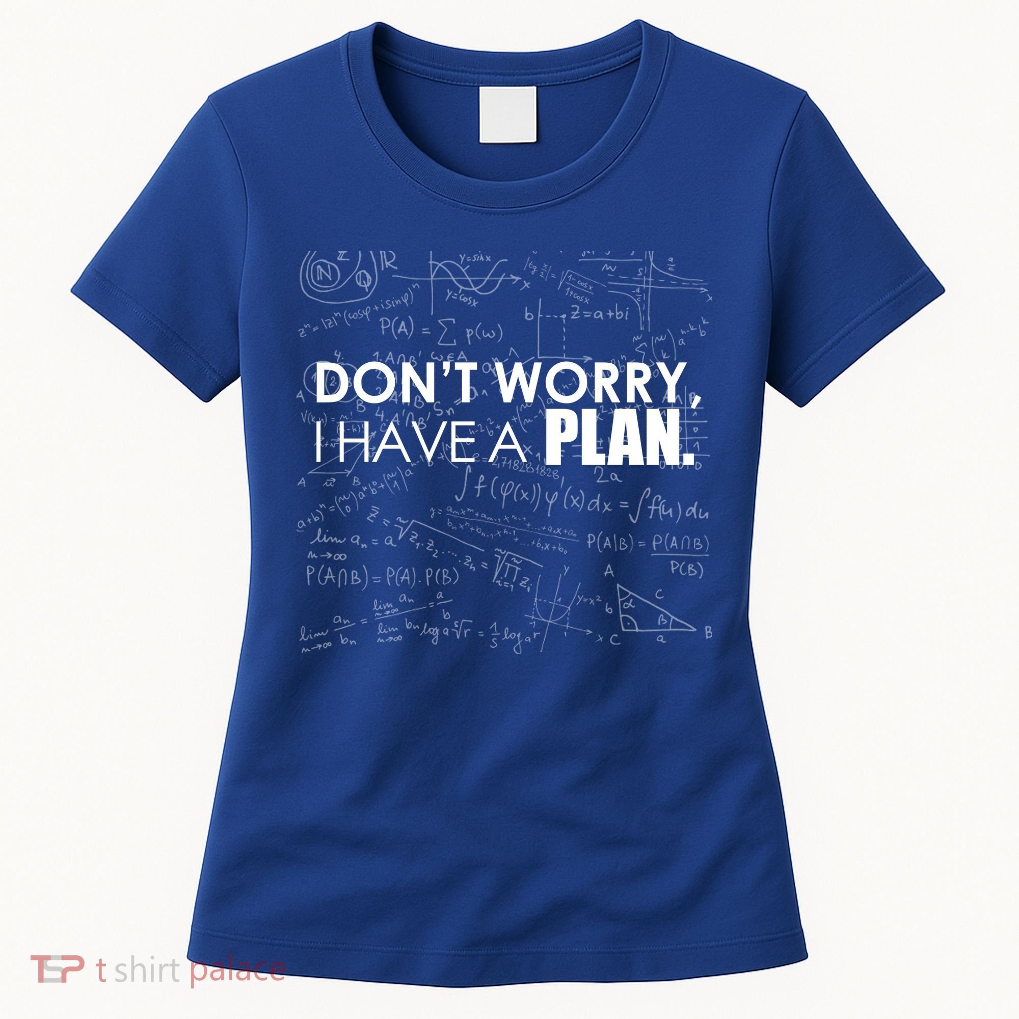 Don't Worry I Have A Plan Funny Math Joke Sarcasm Women's T-Shirt
