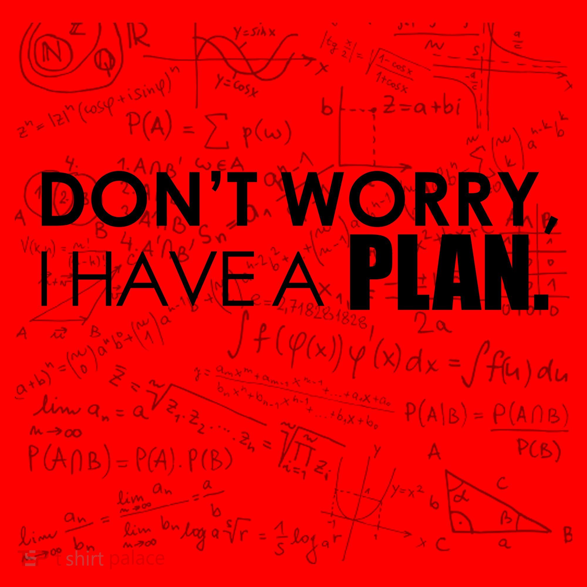 Don't Worry I Have A Plan Funny Math Joke Sarcasm Santa Hat