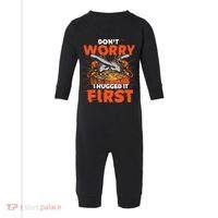 Dont Worry I Hugged It First Funny Arborist Gift Lumberjack Infant Fleece One Piece thumb 0