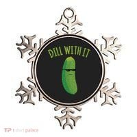Dill With It Funny Pickle Cute Gift Ornament thumb 0