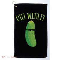 Dill With It Funny Pickle Cute Gift Golf Towel thumb 0