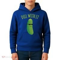 Dill With It Funny Pickle Cute Gift Kids Hoodie thumb 4