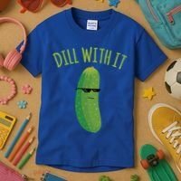 Dill With It Funny Pickle Cute Gift Kids T-Shirt thumb 3