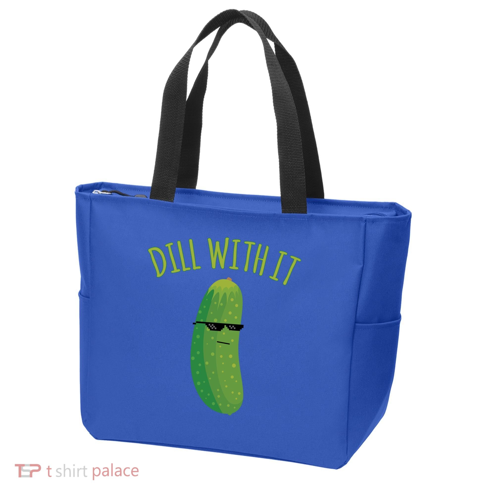 Dill With It Funny Pickle Cute Gift Tote Bag