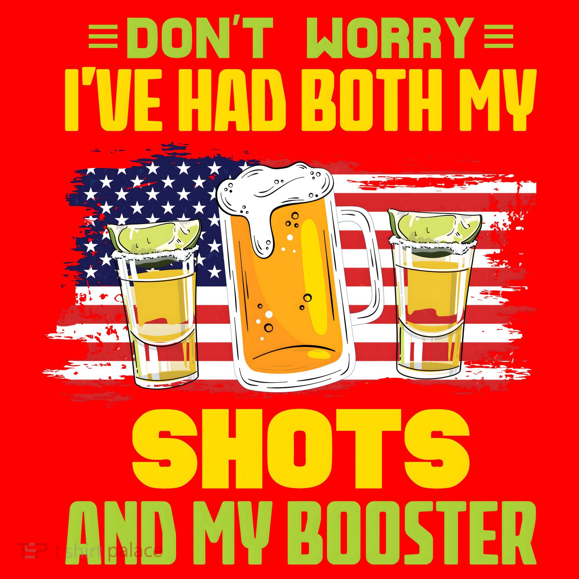 Don't Worry Ive Had Both My Shots And My Booster Funny Drinking Santa Hat