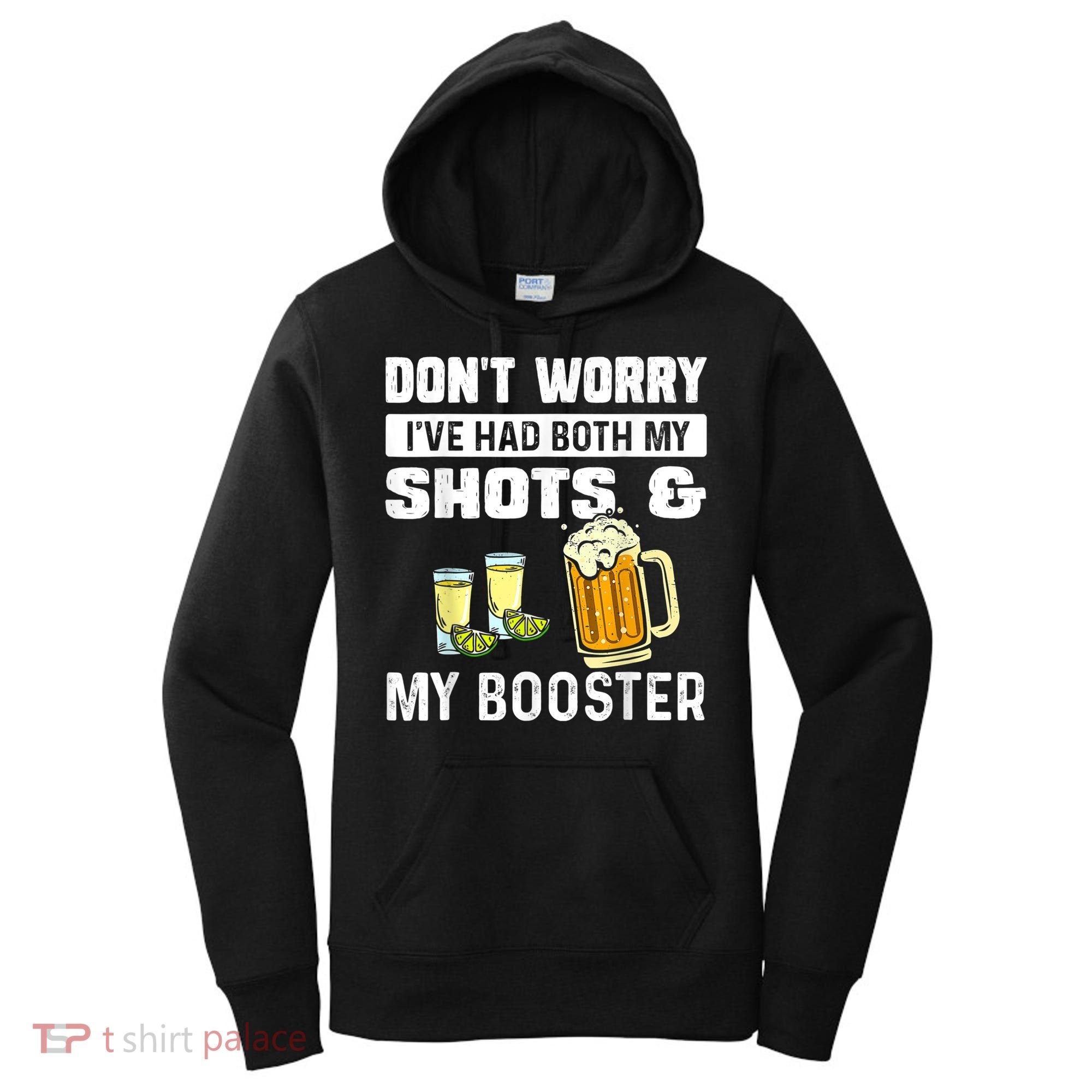 Don't Worry I've Had Both My Shots American Flag 4th of July Women's Hoodie
