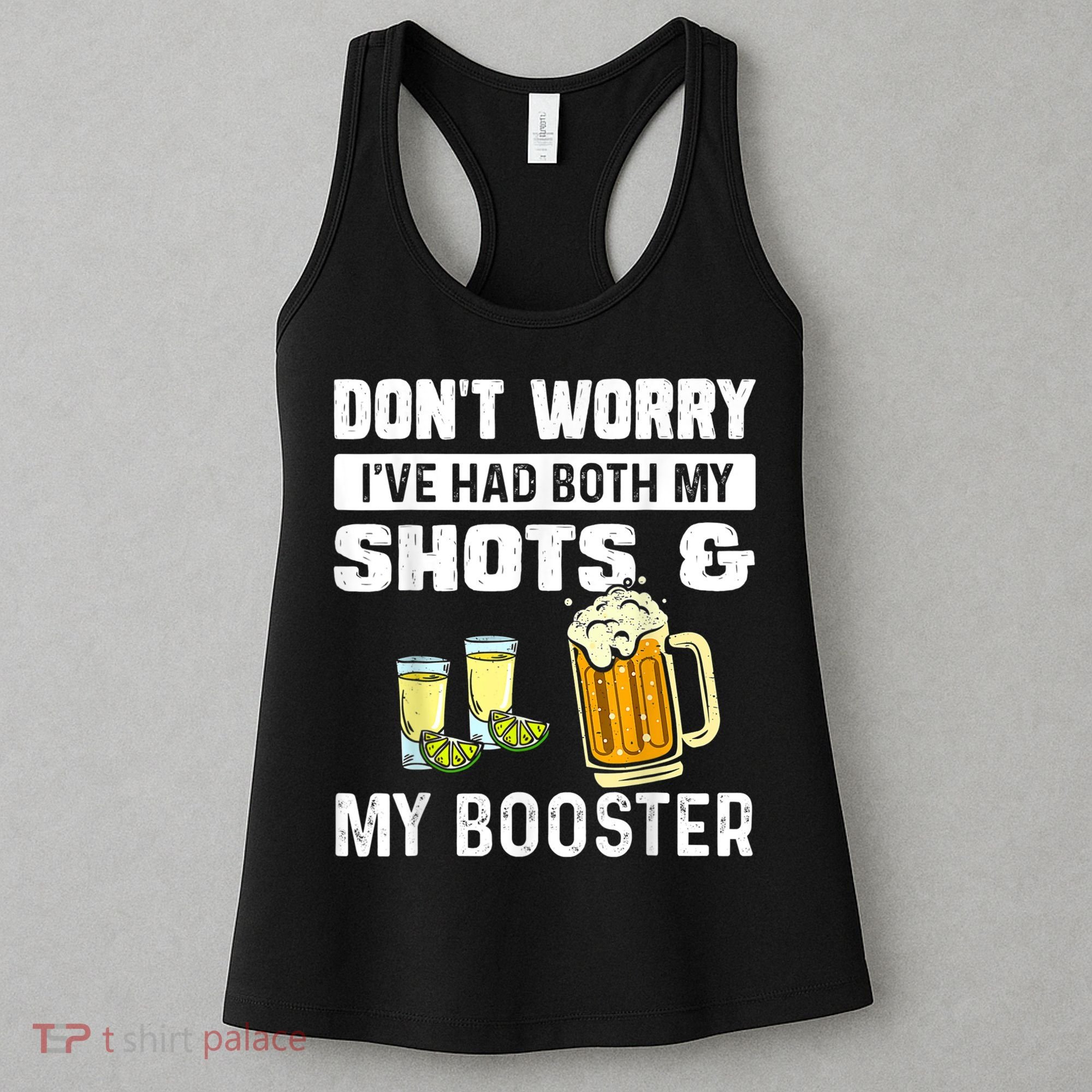 Don't Worry I've Had Both My Shots American Flag 4th of July Women's Tank Top