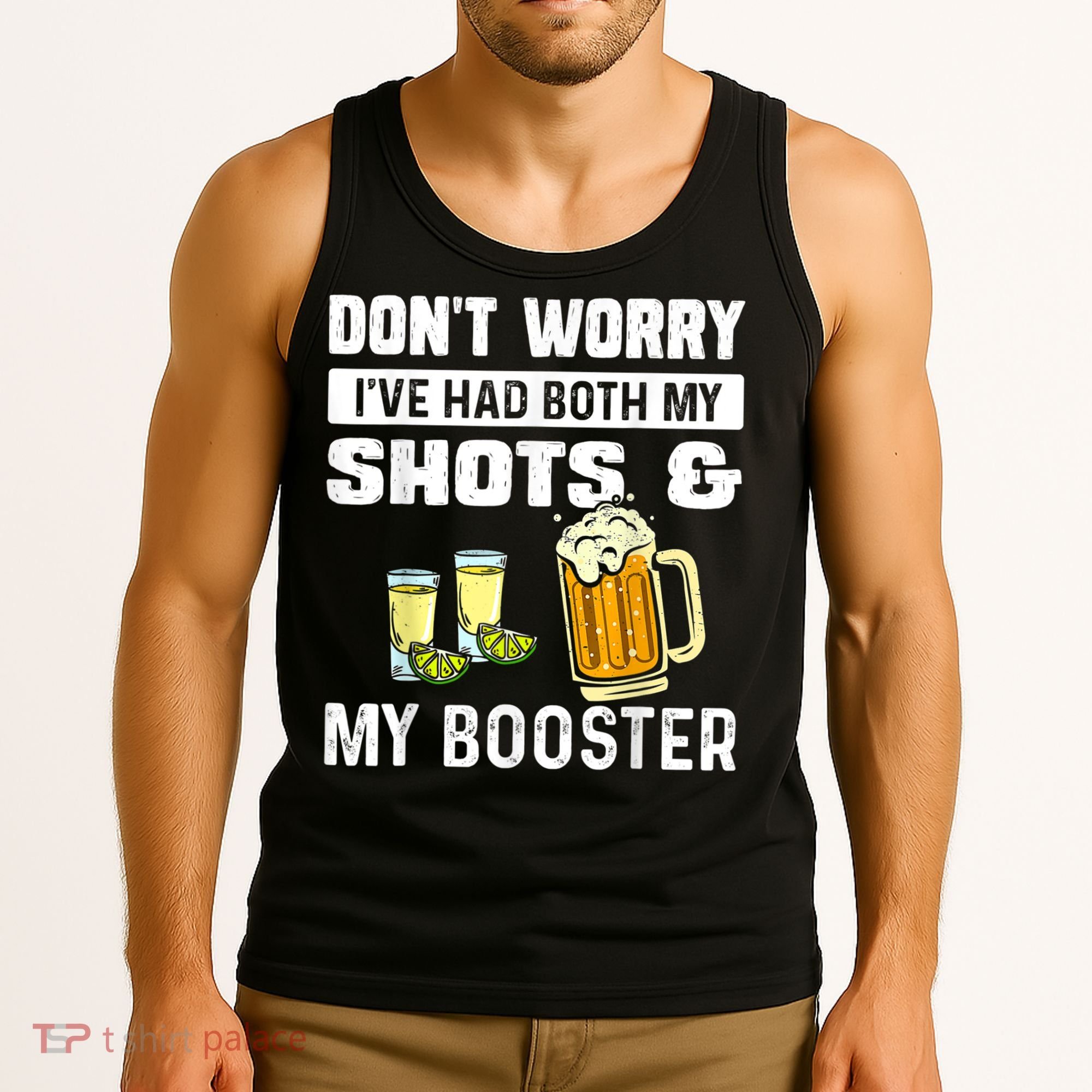 Don't Worry I've Had Both My Shots American Flag 4th of July Tank Top