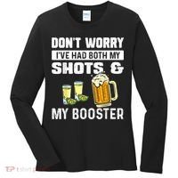 Don't Worry I've Had Both My Shots American Flag 4th of July Women's Long Sleeve Shirt thumb 0