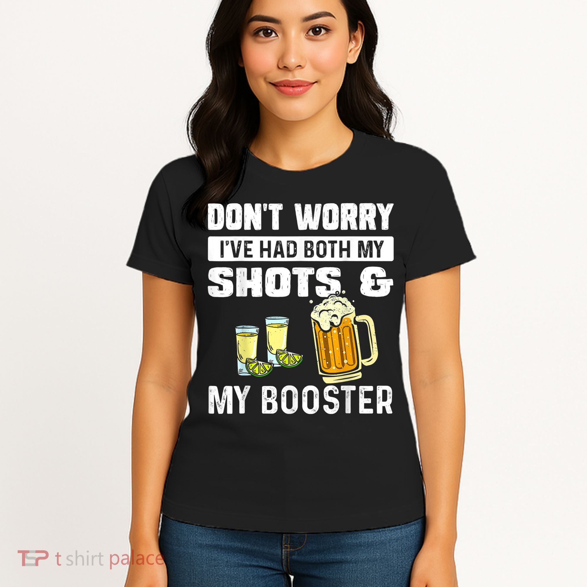 Don't Worry I've Had Both My Shots American Flag 4th of July Women's T-Shirt