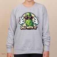 Dill With It Funny Pickle Vegetable Pun Women's Sweatshirt thumb 0