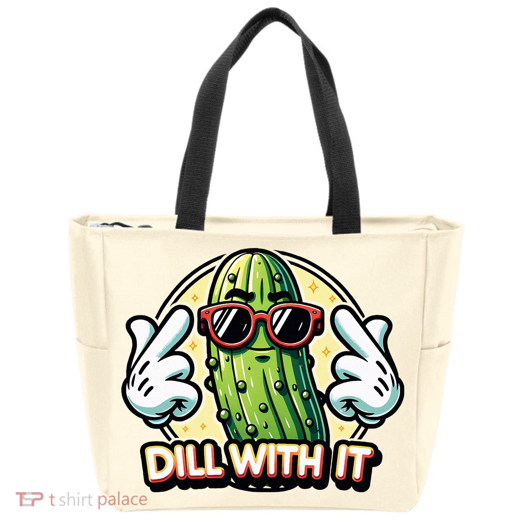 Dill With It Funny Pickle Vegetable Pun Tote Bag