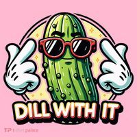 Dill With It Funny Pickle Vegetable Pun Coaster thumb 2