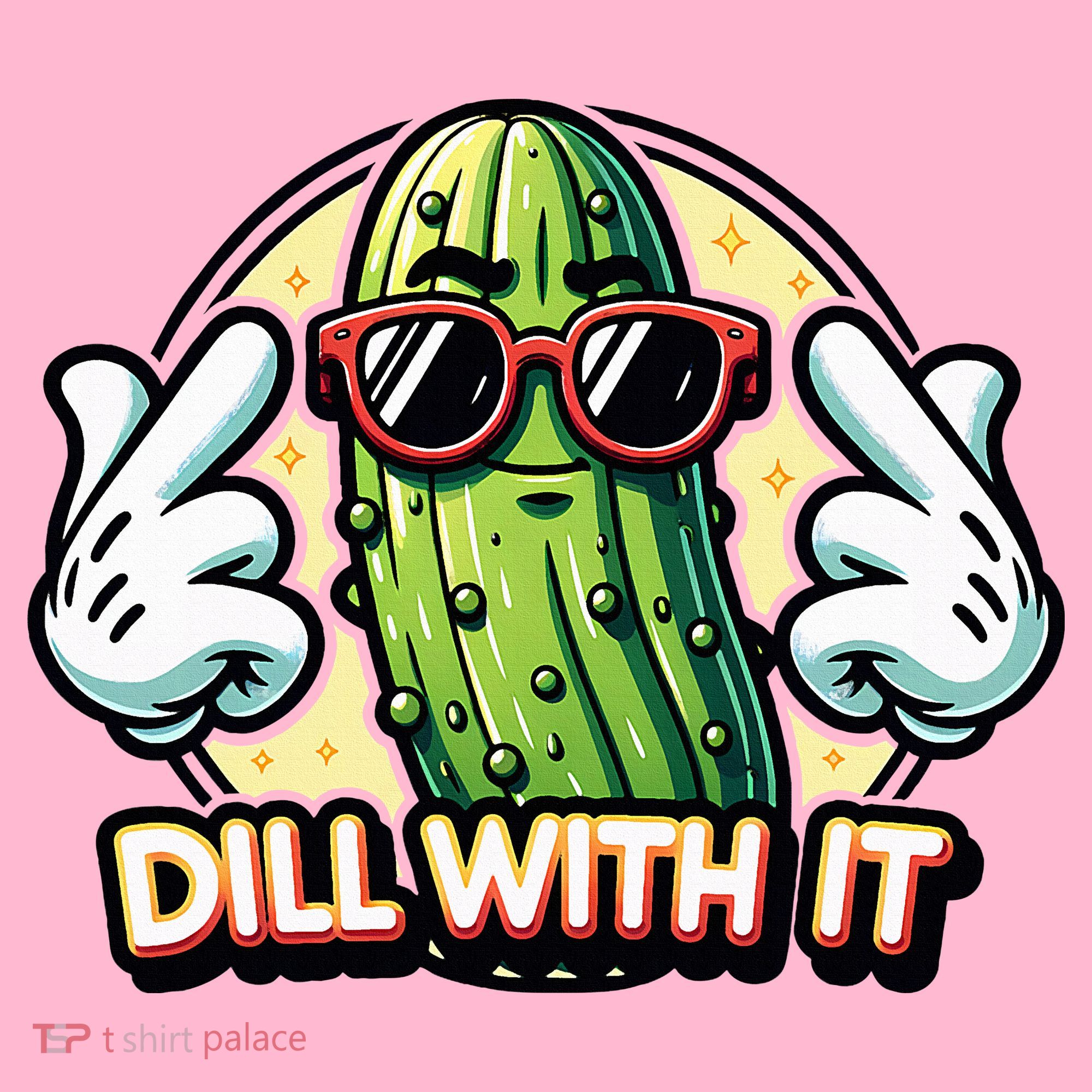 Dill With It Funny Pickle Vegetable Pun Coaster