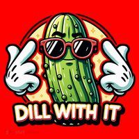 Dill With It Funny Pickle Vegetable Pun Santa Hat thumb 1