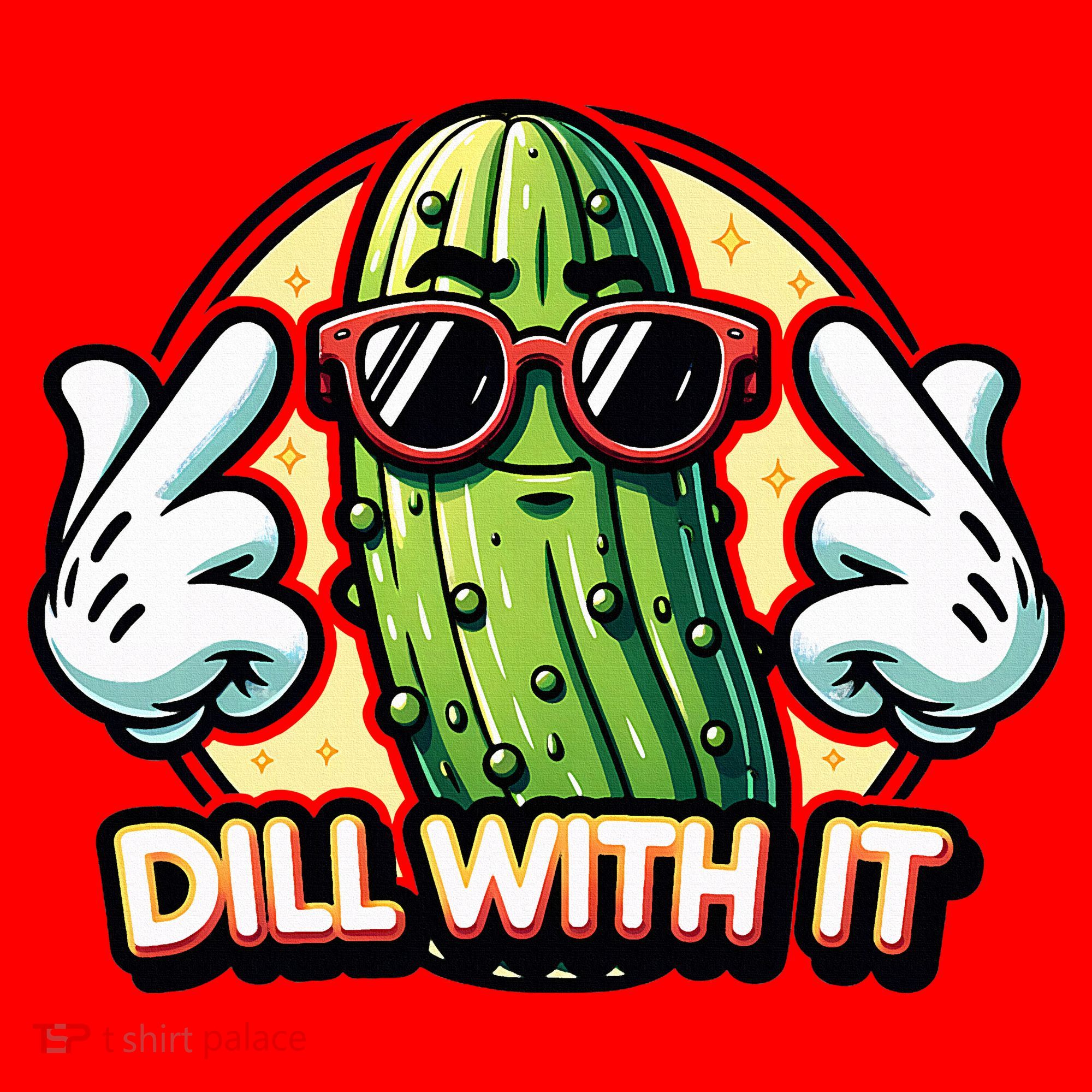 Dill With It Funny Pickle Vegetable Pun Santa Hat