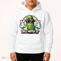 Dill With It Funny Pickle Vegetable Pun Hoodie thumb 2