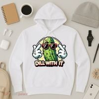 Dill With It Funny Pickle Vegetable Pun Hoodie thumb 3