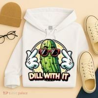 Dill With It Funny Pickle Vegetable Pun Hoodie thumb 4