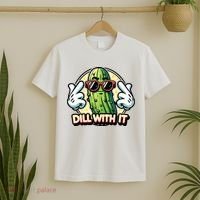 Dill With It Funny Pickle Vegetable Pun T-Shirt thumb 2