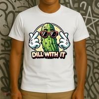 Dill With It Funny Pickle Vegetable Pun T-Shirt thumb 3