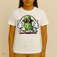 Dill With It Funny Pickle Vegetable Pun T-Shirt thumb 4