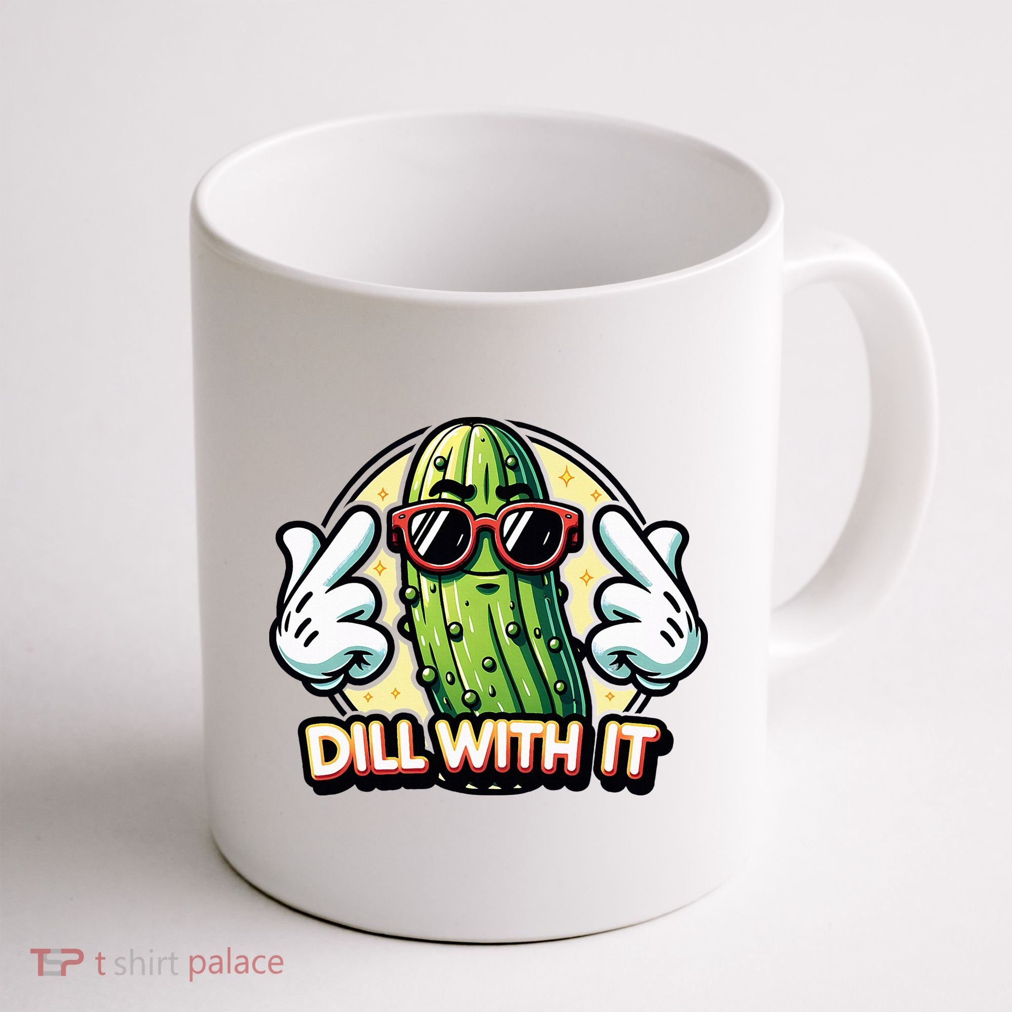 Dill With It Funny Pickle Vegetable Pun Coffee Mug