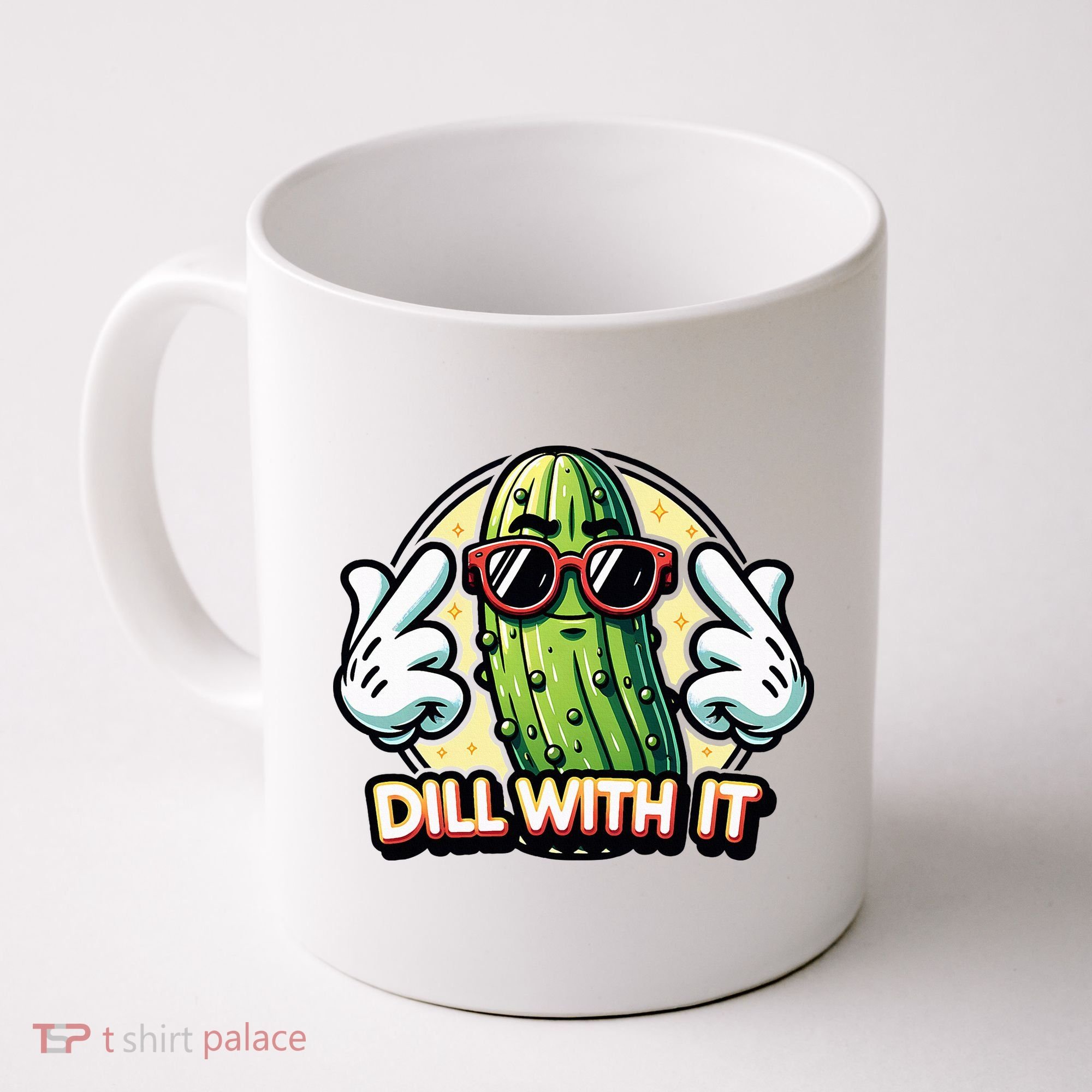 Dill With It Funny Pickle Vegetable Pun Coffee Mug