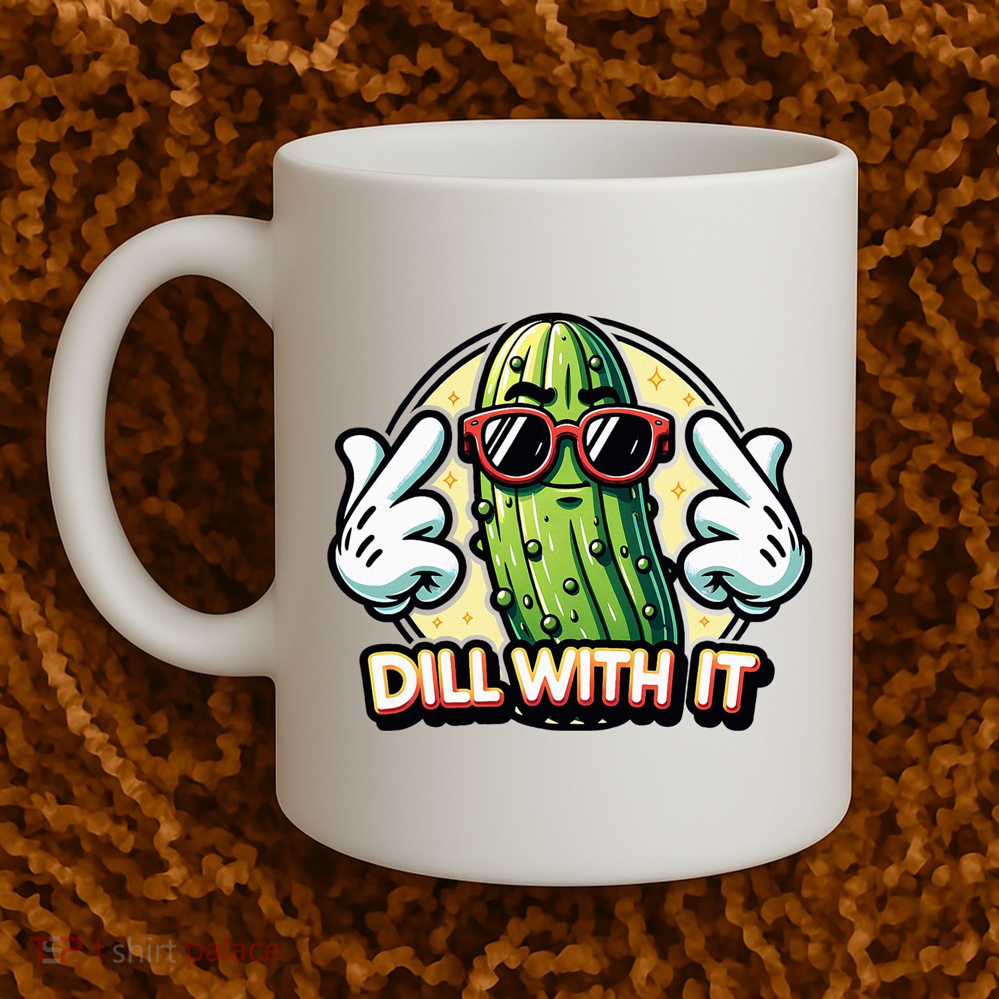 Dill With It Funny Pickle Vegetable Pun Coffee Mug