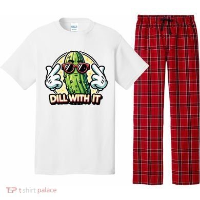 Dill With It Funny Pickle Vegetable Pun Pajama Set