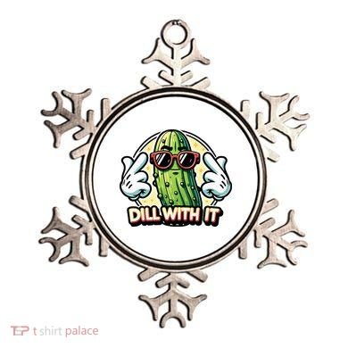 Dill With It Funny Pickle Vegetable Pun Ornament
