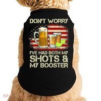 Don't Worry I've Had Both My Shots And Booster American Flag Doggie Tank thumb 0