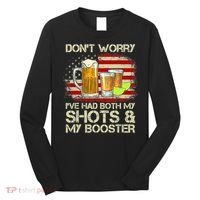 Don't Worry I've Had Both My Shots And Booster American Flag Long Sleeve Shirt thumb 0