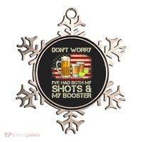 Don't Worry I've Had Both My Shots And Booster American Flag Ornament thumb 0
