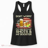 Don't Worry I've Had Both My Shots And Booster American Flag Women's Tank Top thumb 0