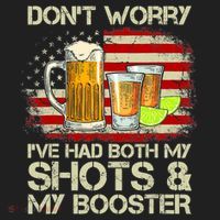 Don't Worry I've Had Both My Shots And Booster American Flag Hat thumb 2