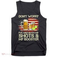 Don't Worry I've Had Both My Shots And Booster American Flag Tank Top thumb 0