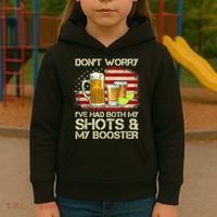 Don't Worry I've Had Both My Shots And Booster American Flag Kids Hoodie thumb 3