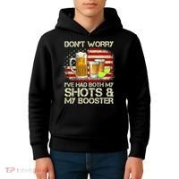 Don't Worry I've Had Both My Shots And Booster American Flag Kids Hoodie thumb 4