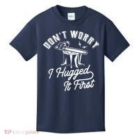 Don't Worry I Hugged It First Lumberjack Chainsaw Kids T-Shirt thumb 0