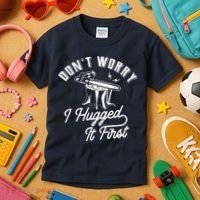 Don't Worry I Hugged It First Lumberjack Chainsaw Kids T-Shirt thumb 3