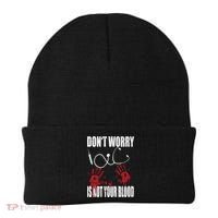 Don't Worry Is Not Your Blood Halloween Nurse Gift Beanie thumb 0
