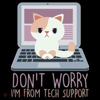 Don't Worry I'm From Tech Support Computer Cat Backpack thumb 2