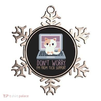 Don't Worry I'm From Tech Support Computer Cat Ornament